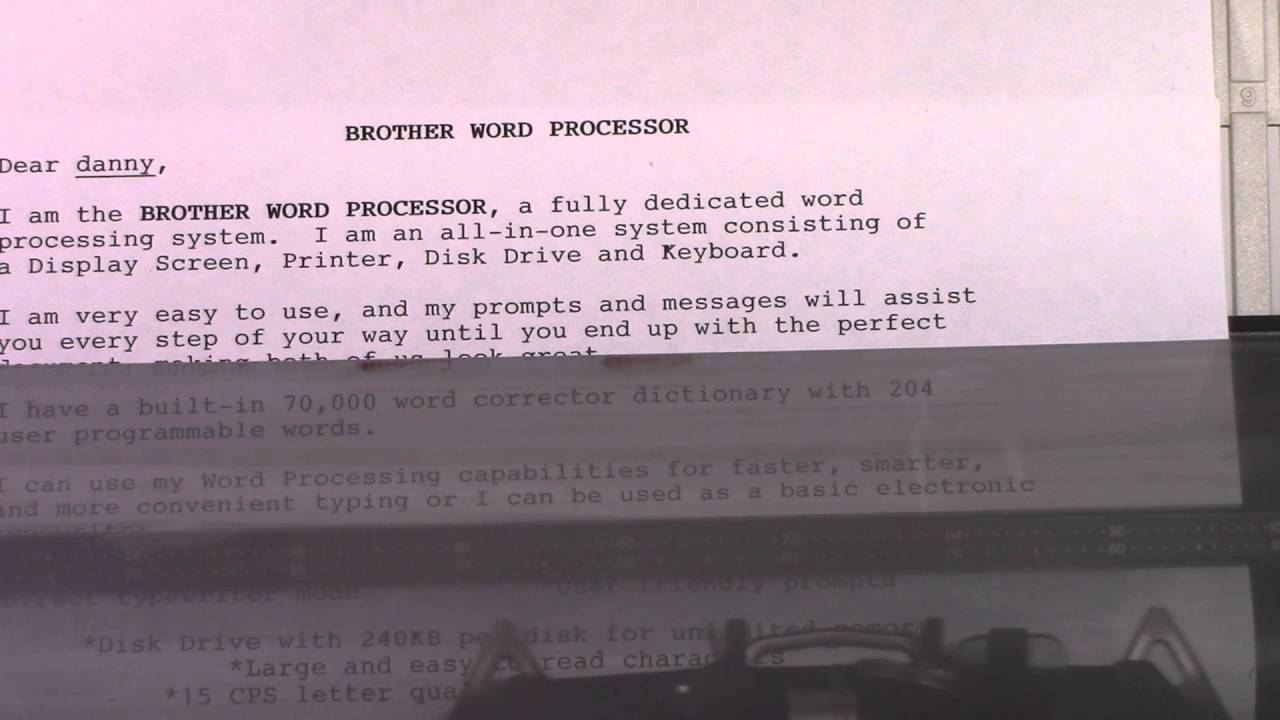 Auctioned Used, Tested, Working Brother WP-75 Word Processor Word Processor - YouTube