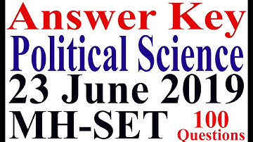 ANSWER KEY MH SET Political Science 23 JUNE 2019