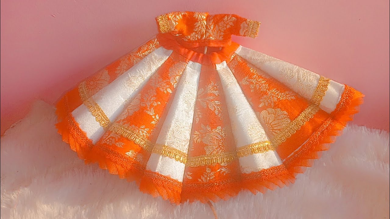 3,4,5,6 number Laddu Gopal💓bal radha Rani Kali vali dress banaye 2 different colour fabric se#yt