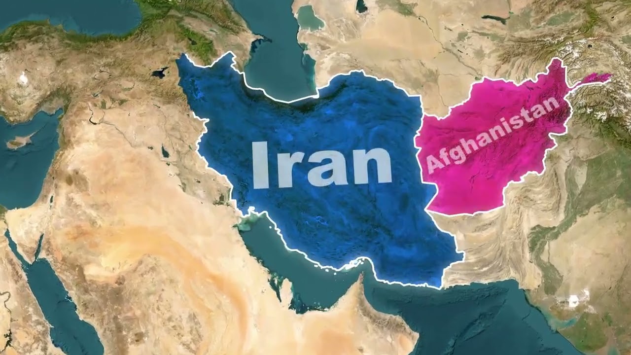 Syria, Afghanistan, Iran Free Geolayer Map Animation