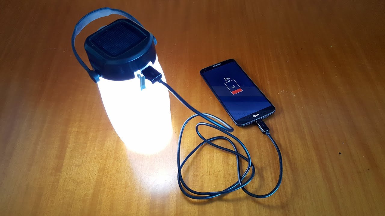 Folding solar lantern with phone charger YouTube
