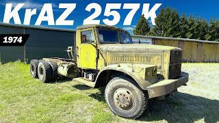 Old Soviet Military Truck START &amp; DRIVE -  KrAZ 257K (1974)