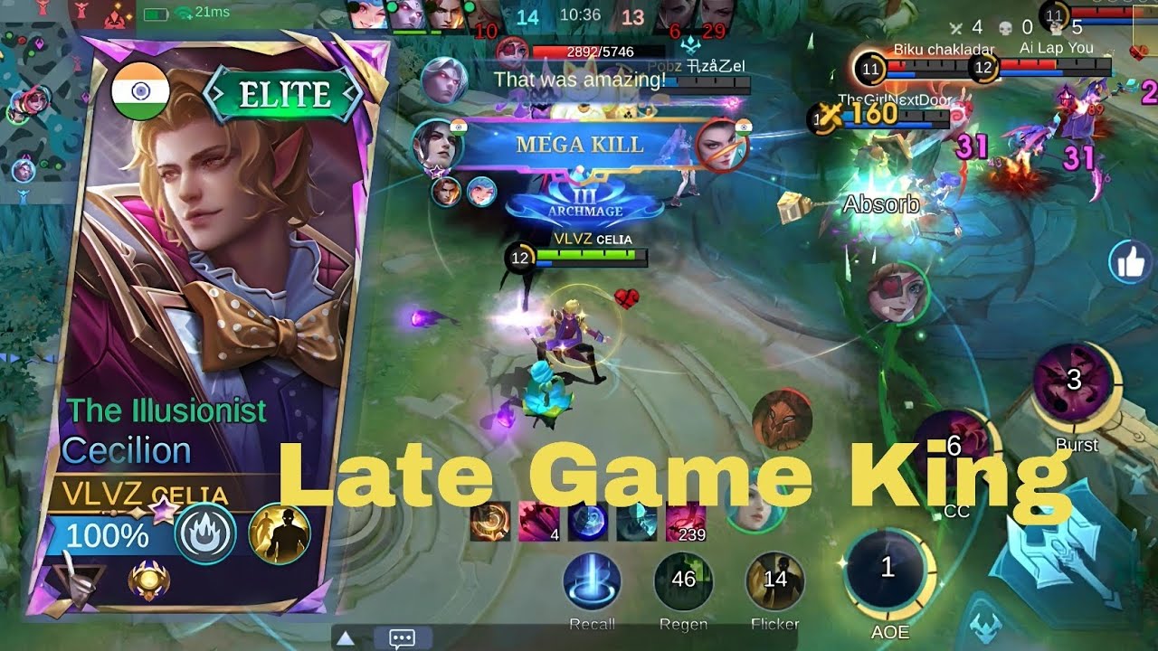 Cecilion Carry Performance 💀 | MLBB Ranked