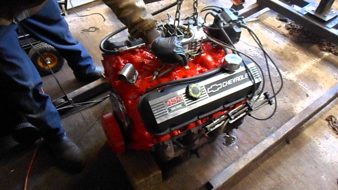 Chevy 454 first startup after partial rebuild. YouTube
