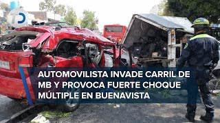 En CdMx, choque múltiple en Buenavista deja al menos cinco lesionados