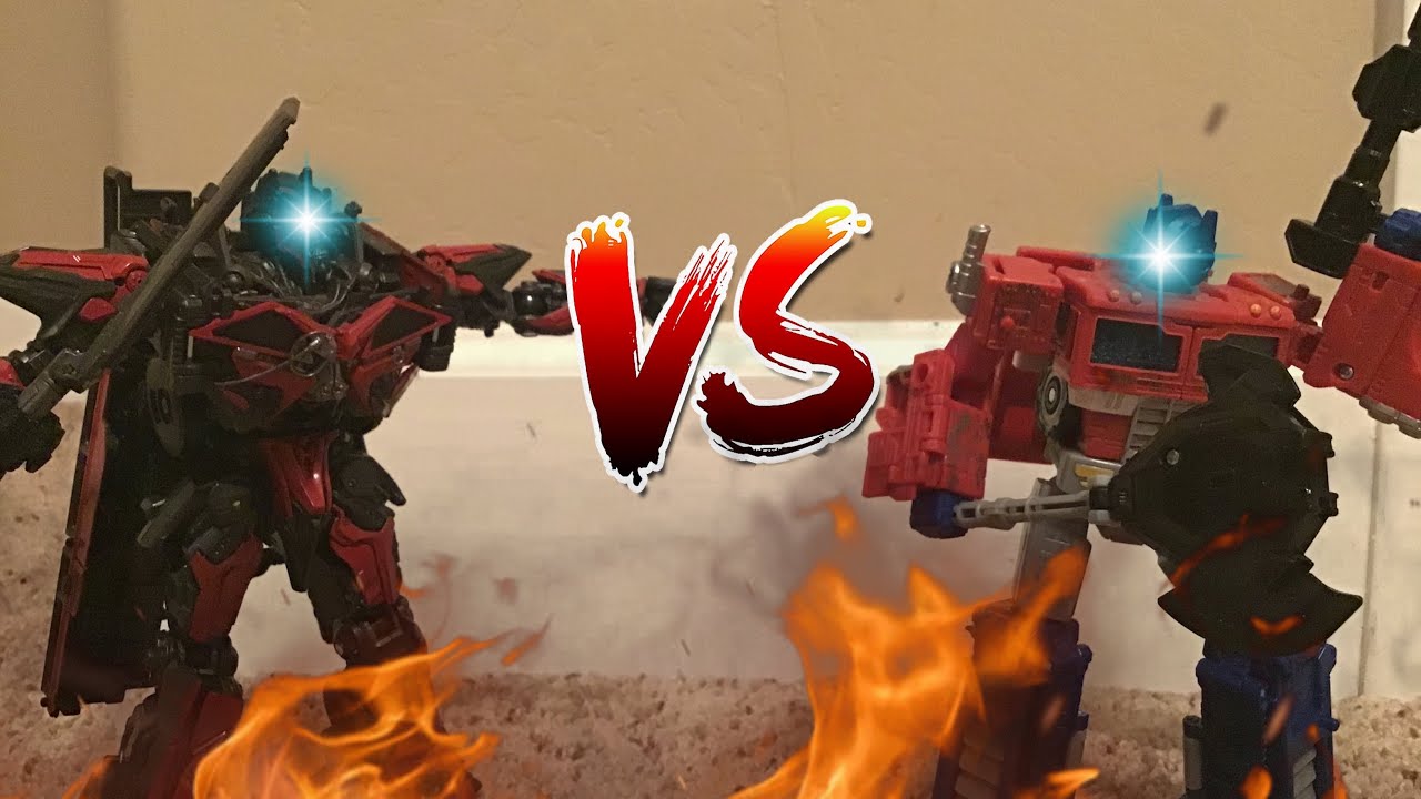 Transformers versus/Optimus prime vs sentinel prime/ transformers stop