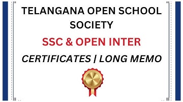 Telangana Open School Society (TOSS) SSC & Open Inter Long Memo