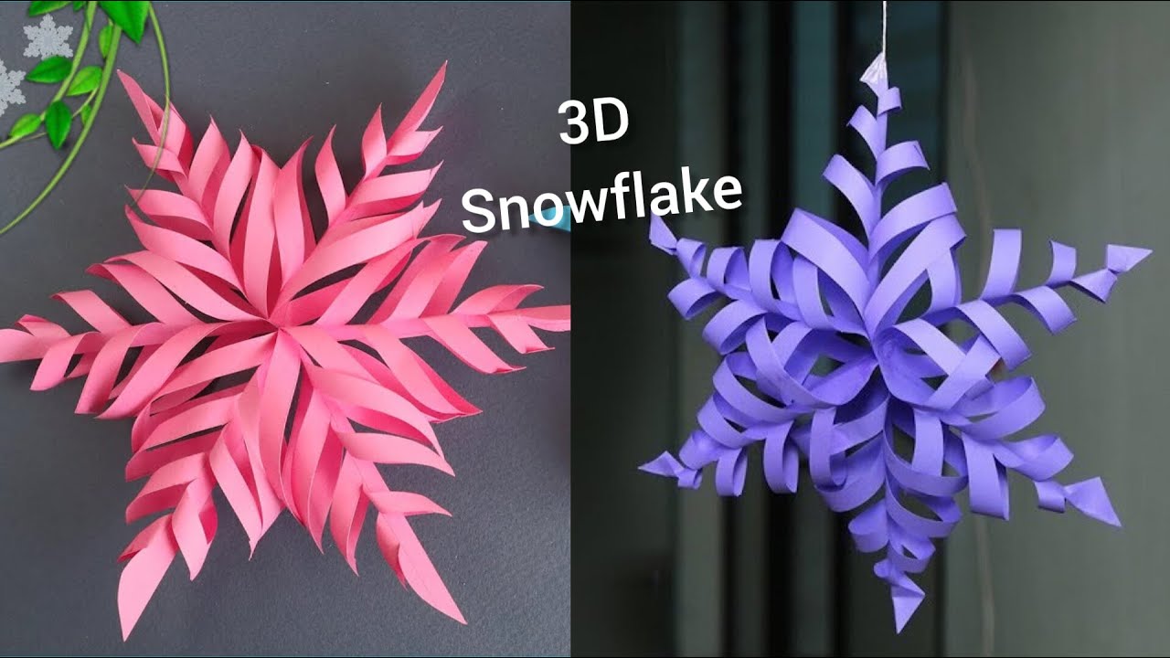 DIY 3D Paper Snowflake | christmas crafts | how to make 3D snowflake | Paper decoration crafts