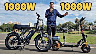 1000W Electric Bike vs 1000W Scooter! Which is stronger?