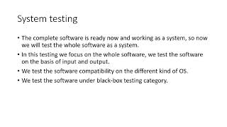 system testing in Software engineering lecture no 18