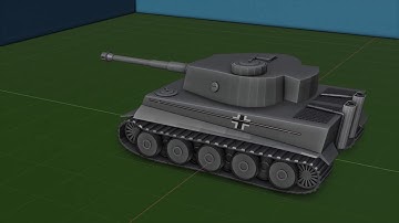 Low poly Tiger 1 tank, Blender 2.82