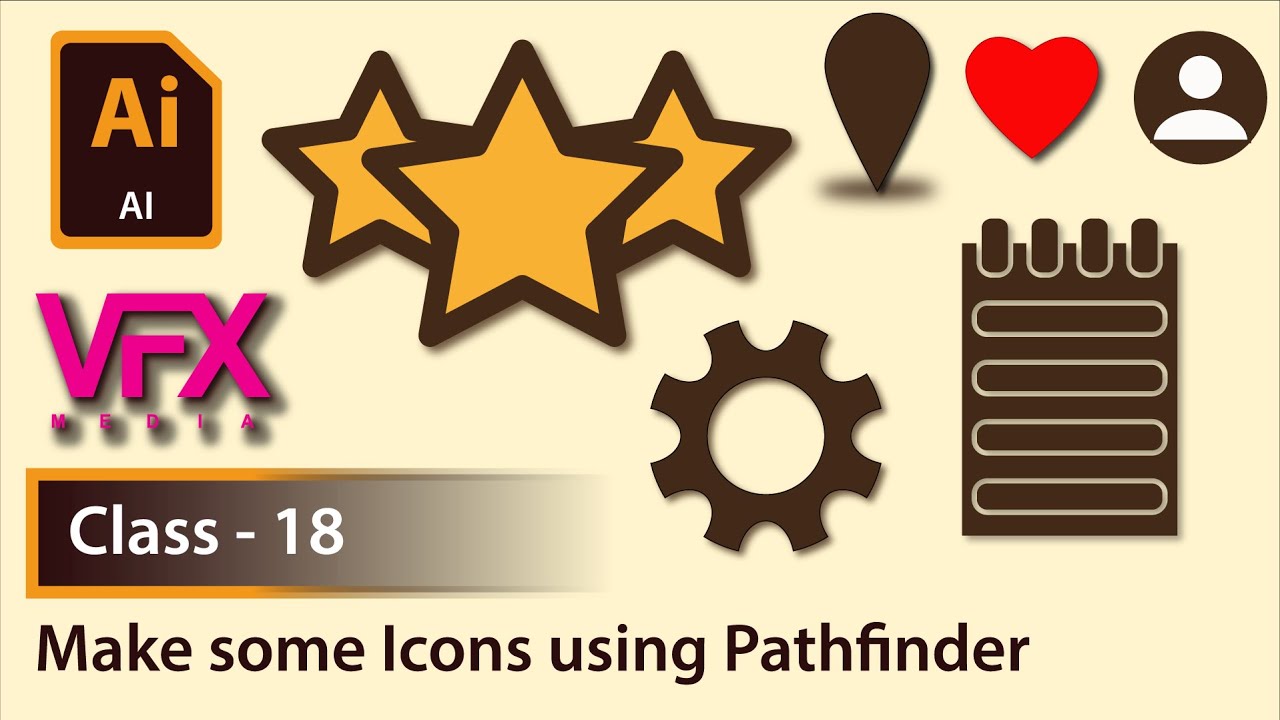 Adobe Illustrator Tutorial Class - 18 | Make some icons using ...