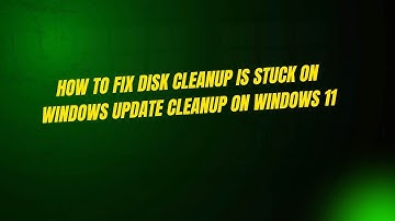 How to Fix Disk Cleanup is Stuck on Windows Update Cleanup on Windows 11