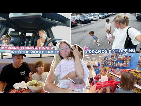 day in the life mom of 6! morning tennis, errands, shopping & family dinner!!