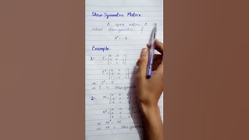 Skew-Symmetric Matrix With Examples || Chp 3 class 11 || Short Video Skew-Symmetric Matrix