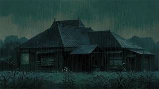 heavy spring rain w/ calm piano music | rainfall ambience for sleep &amp; study | 1 hour