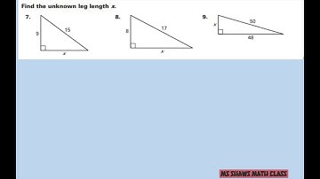 Find the unknown leg length of right triangle. Pythagorean Theorem