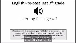 English Pre-post Test 7th Grade Audio