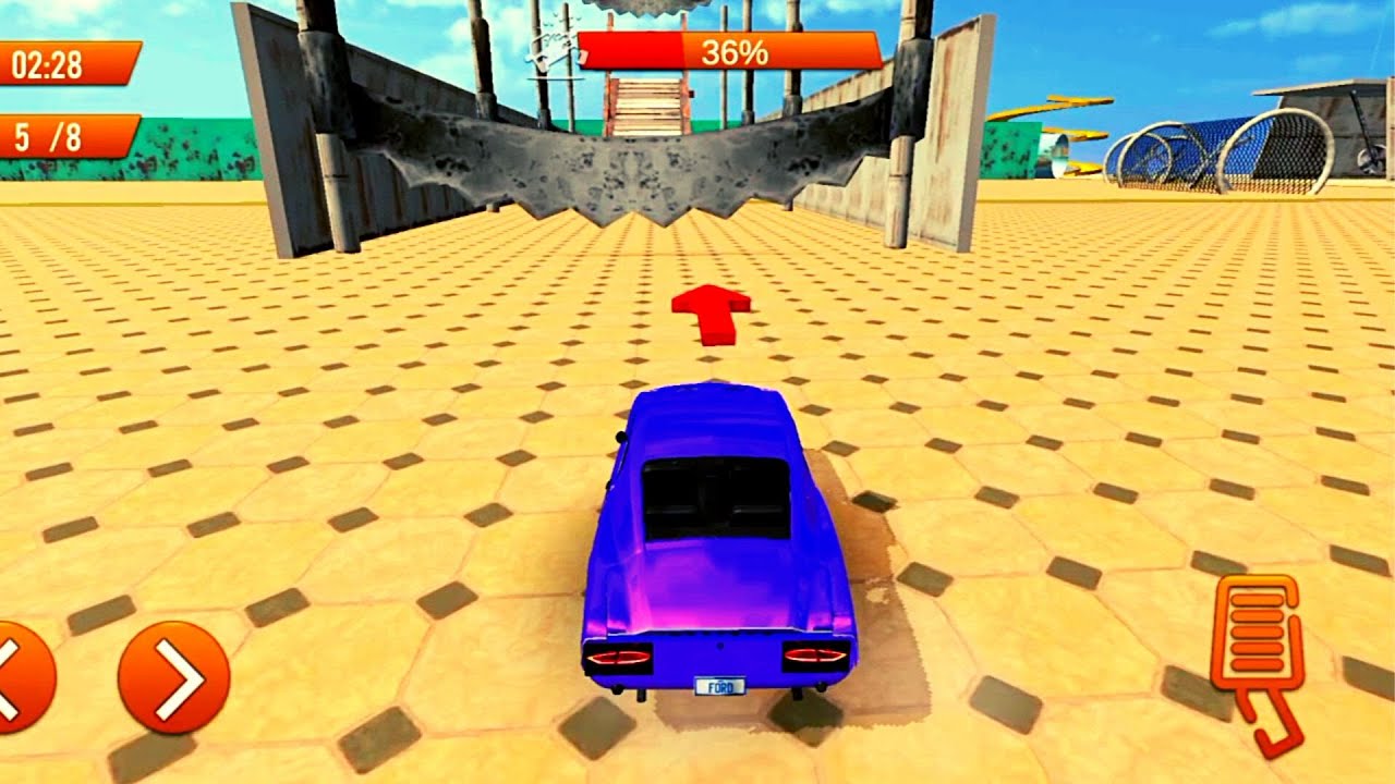 Luxury cars in disaster destruction arena. / Car crash simulator Beam