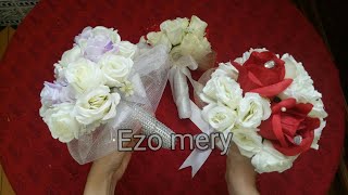 صنع باقة ورود مسكة  العروس تحفة من ابسط الاشياء  اصنعيها بنفسك / Diy  bouquet flower wedding