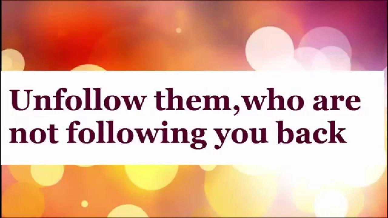 Is not following you. Is not following you