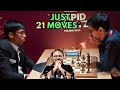 How did praggnanandhaa manage to beat anish giri in just 21 moves  superbet grand chess tour