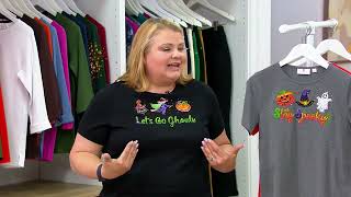 Quacker Factory Fall Trio Sayings Short Sleeve Top on QVC screenshot 4