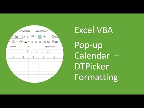 Excel Pop-up Calendar #8 DateTime Picker Control Formatting (VBA)