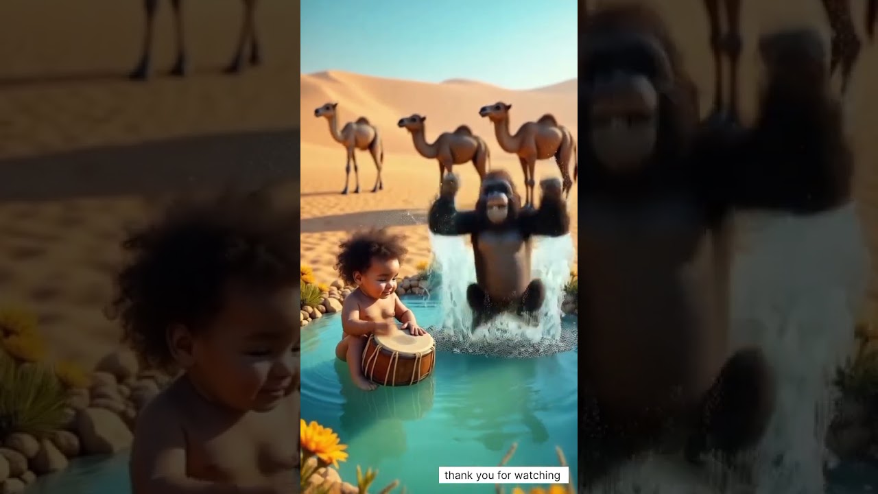 Desert Beats & Gorilla Moves | Baby Plays Dhol in a Desert Oasis!