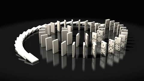 3D Domino falling Animation