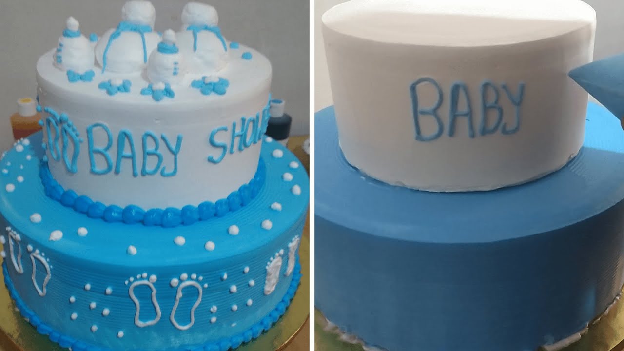 Momento curva emulsión PASTEL DE BABY SHOWER | torta para baby shower varon - YouTube