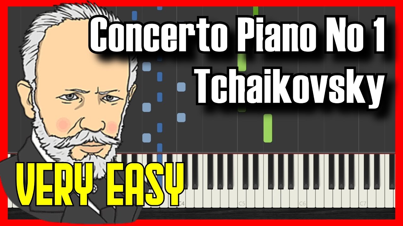 🎹 How to Play Concerto para Piano No 1 - Tchaikovsky ✔️ | 【2022】Easy Slow Piano Tutorial (Synthesia)