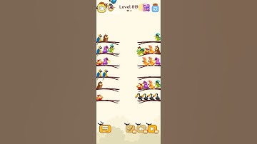 Bird sort color game level 819 #leveldesign #colorgame #gameartdesign #gaming #colorconcept #game