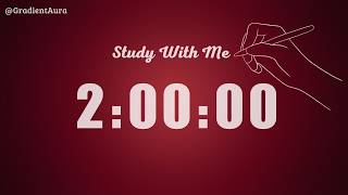 2 Hour Silent Study Timer | Deep Focus | Wine Red (Burgundy) Aesthetic | No Breaks | No Music