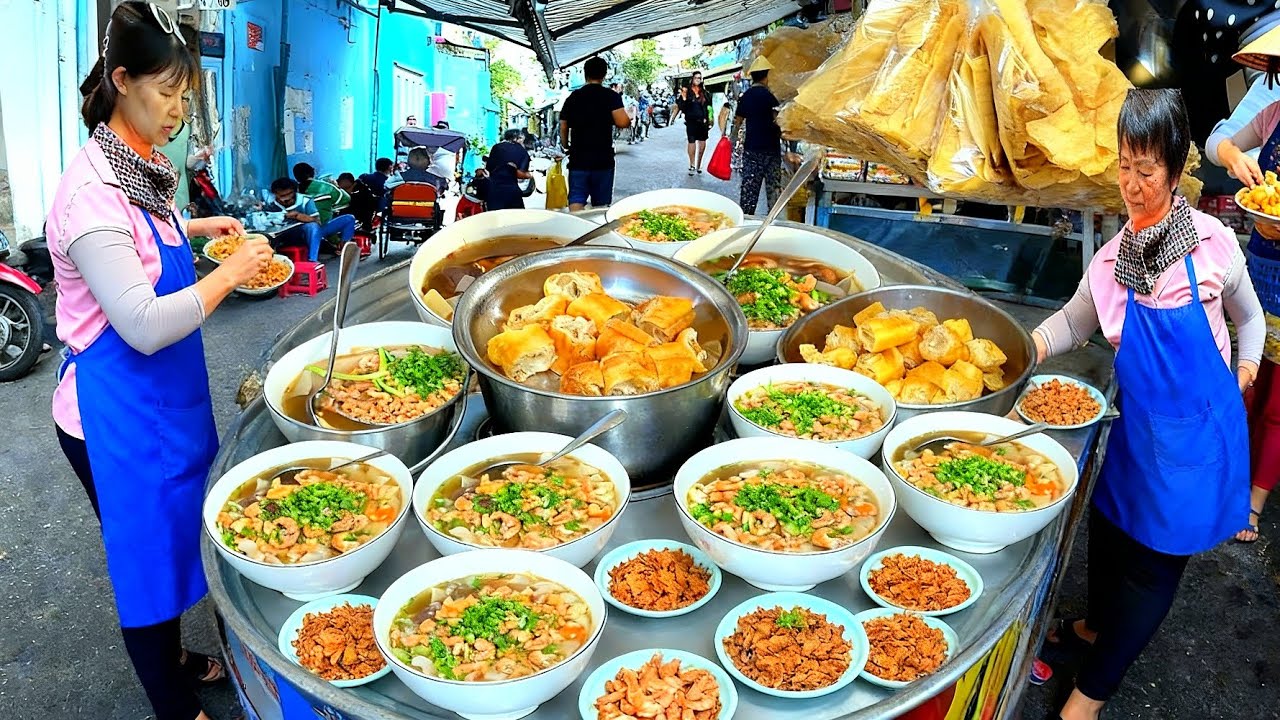 THE BEST Vietnamese Street Food Tour in Vietnam 2025 with Mixed Shrimp Wonton Leaf