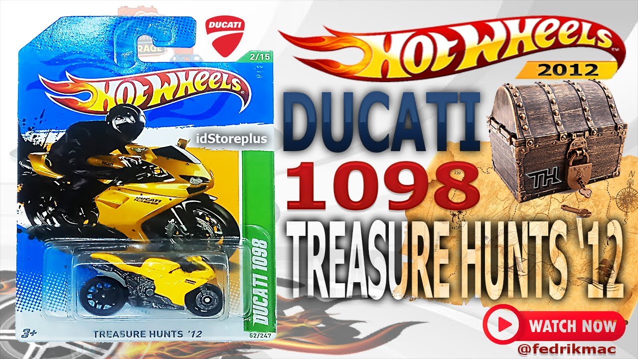 Diecast Motorcycle Hot Wheels DUCATI 1098 TREASURE HUNTS '12 2/15