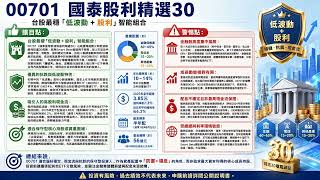 00701 國泰股利精選30 投資區域:台灣 高息/股票型 2017/08/17上市