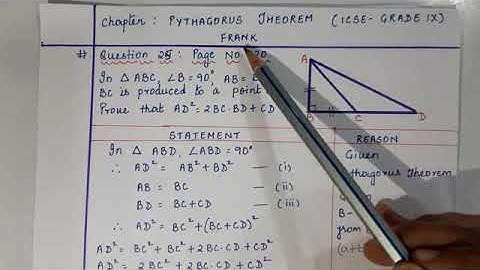 9th FRANK MATHS (Pythagoras theorem EX-11 Q25 ,Q26 )