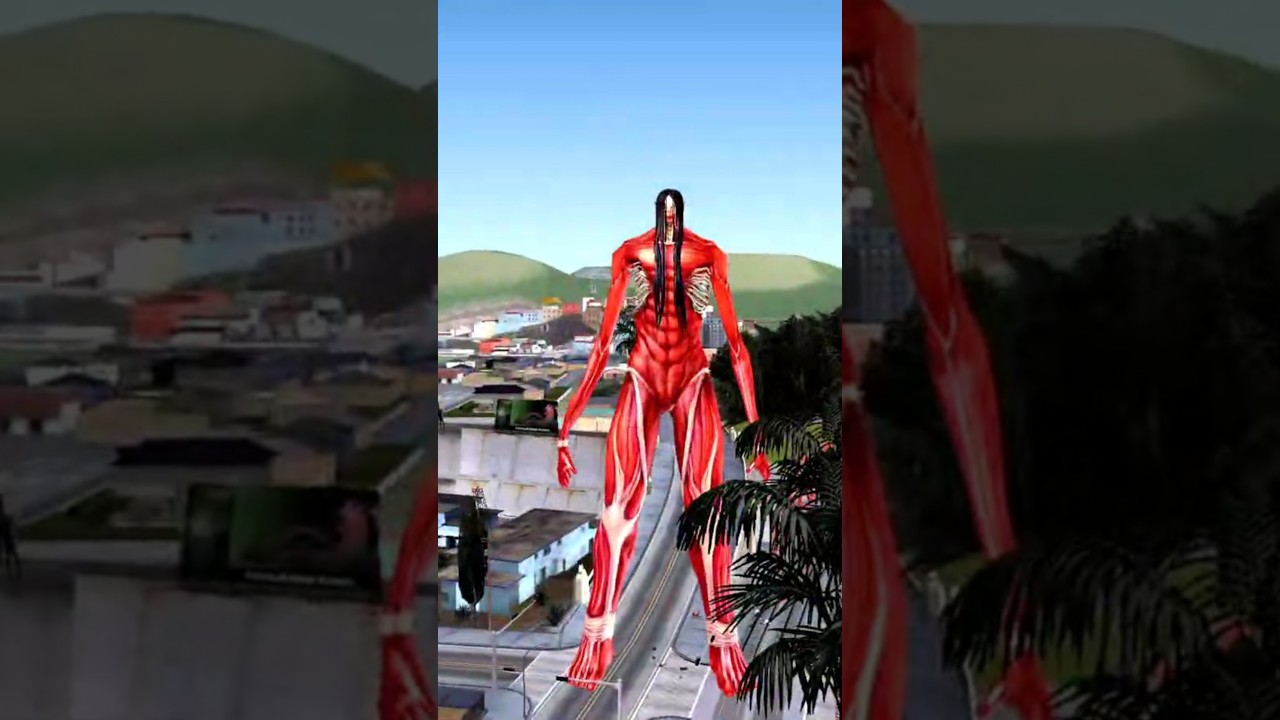 Gta Sa X Attack on Titan 🔥☠️ Mikasa Eren Yeager #attackontitan #gtasanandreas #shorts