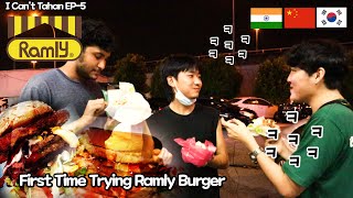 First Time &#39;Ramly Burger&#39; To My International Friend | 동남아 대표 길거리 버거 Ramly Burger.