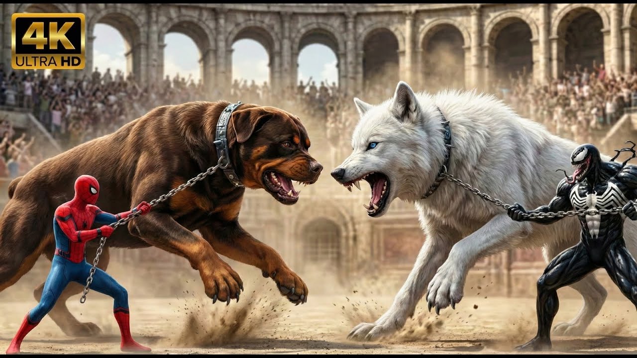 🕷️🐕 **Legendary SPIDER Dog vs Savage VENOM Wolf — The Arena Turns Dark!** ⚔️🔥
