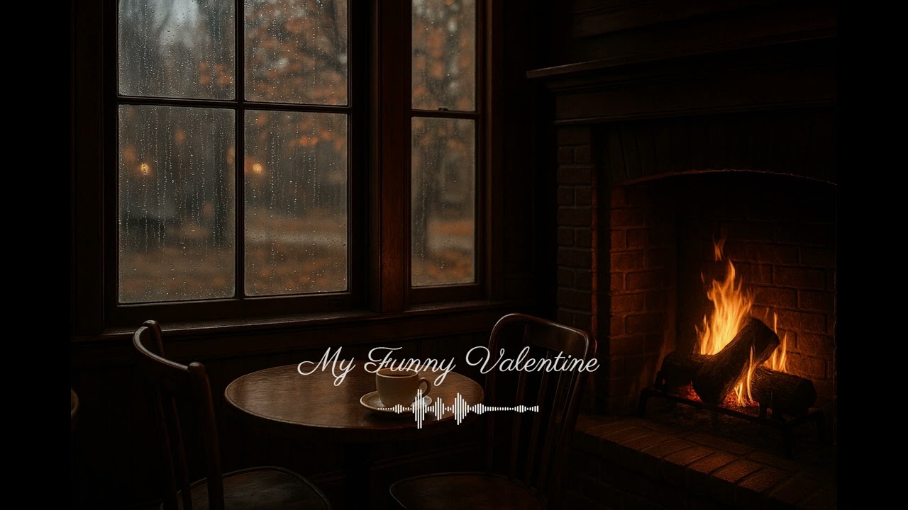 🎙️ My Funny Valentine 💫 Baritone Vocal Jazz  | Rainy Café Mood