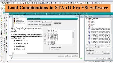 Load Combinations in STAAD Pro V8i Software