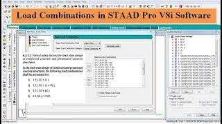 Load Combinations in STAAD Pro V8i Software