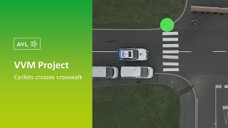 Cyclist Crosses Crosswalk, Late Recognition, Emergency Braking