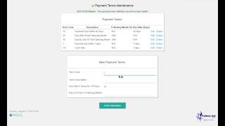 Enter Payment Terms - Web Erp