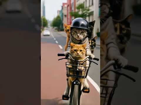RIDDING WITH THE CAT #SHORT #CAT #RABBIT #BIKE RIDDING