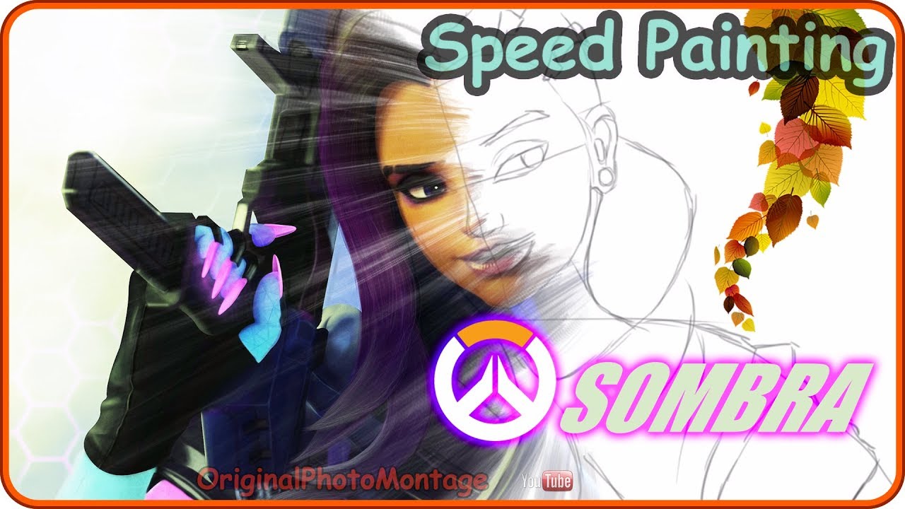 🔴 Overwatch Sombra art I Рисуем персонажа из игры Overwatch Sombra в photoshop