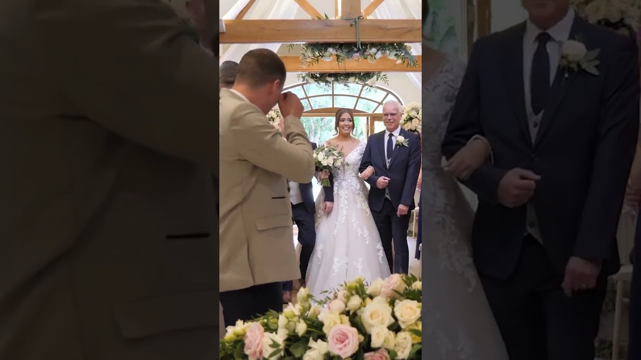 Bride walks down the aisle