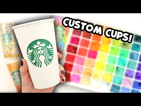 Custom Painting Starbucks Cups with Jelly Gouache